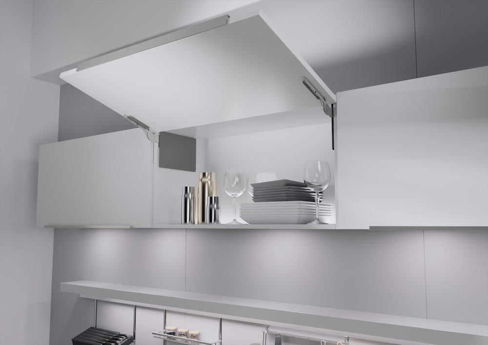 Полный комплект подъемного механизма ФриСлим ФЛАП c толкателем PTO тип I для накладного монтажа, цвет СЕРЫЙ Kessebohmer | официальный магазин