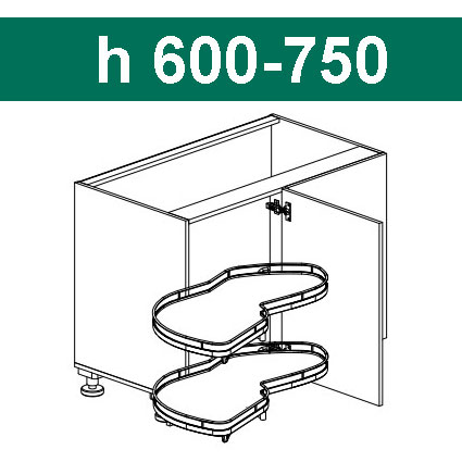 LEMANS 2 полки h 600-750 Kessebohmer купить в Пензе | официальный магазин