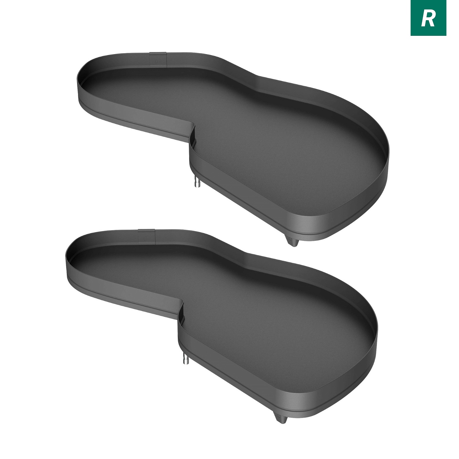 Комплект полок правый Леманс 400 мм Арена ПЬЮР (2 полки + рычаги) АНТРАЦИТ