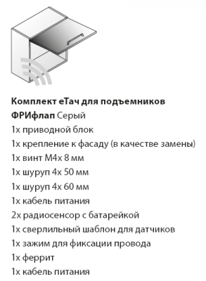 Электропривод с кабелем, еТач, для подъемников ФриФолд, ФриСвинг, ФриСлайд цвет СЕРЫЙ Kessebohmer | официальный магазин